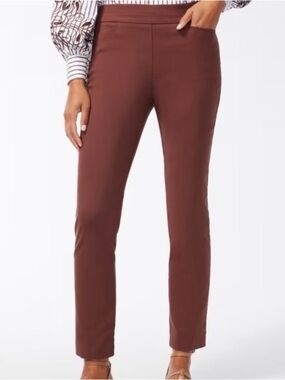 NWT Chico’s So Slimming Brigitte Slim Leg Pants SZ 16 Brown Ankle Casual Office